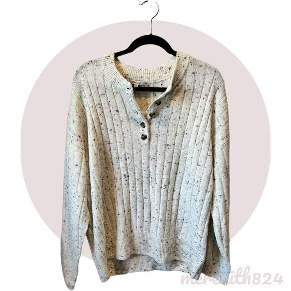 Madewell Sweaters - Madewell Donegal Bowden Henley Sweater in Coziest Yarn